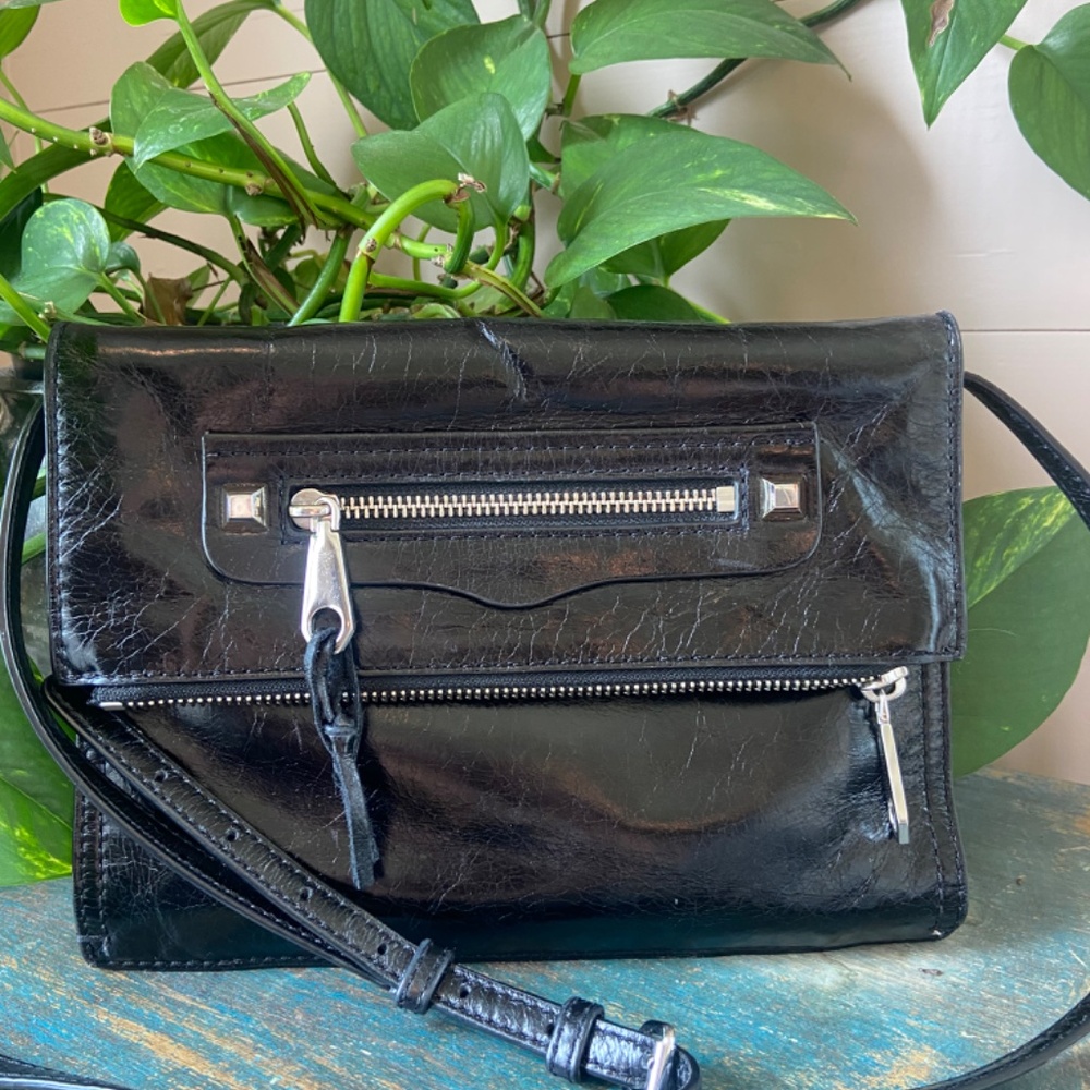 Rebecca Minkoff Black patent leather cross body bag
